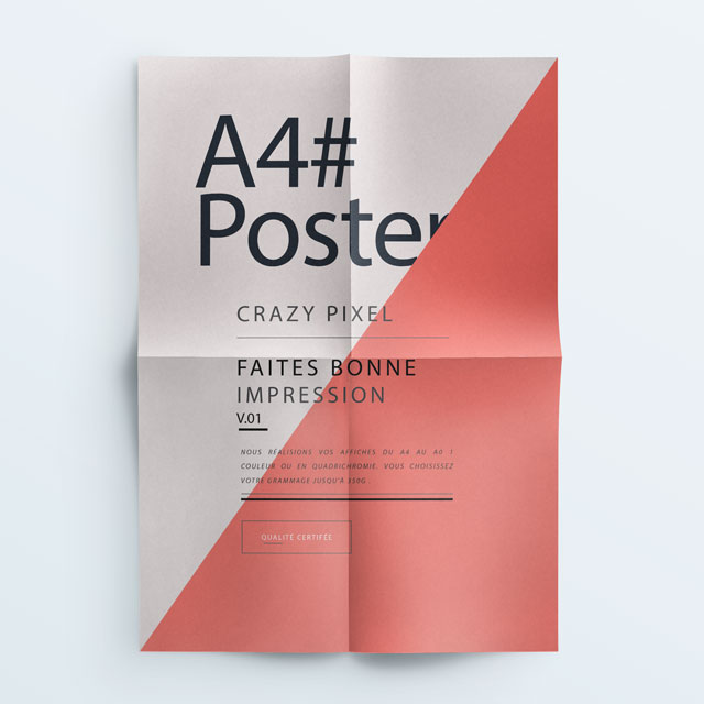 Poster A4 impression © Crazy Pixel Présentation poster affiche A4 © Crazy Pixel